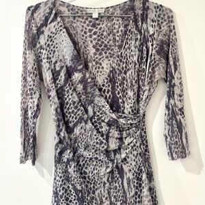Snake Pattern Wrap Shirt